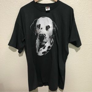 Vintage Dalmation Black Tshirt XXL Single Stitch Fruit of the Loom Best
